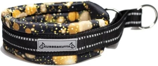 Kusse & Kutta Brett Hundehalsbånd Polstret Svart & Guld 6