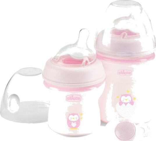 Chicco NaturalFeeling Startsett Smokkeflasker 150/250ml + Smokk Rosa Chicco NaturalFeeling Startsett Smokkeflasker 150/250ml + Smokk Rosa