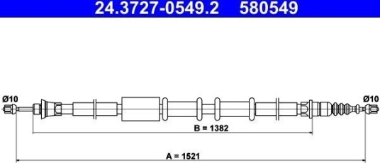 ATE 24.3727 0549.2 Tautrekk håndbremse