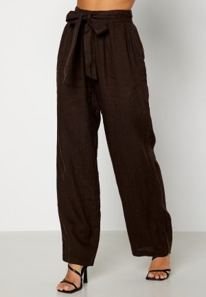 Bubbleroom Care Alyssa Loose Linen Pants Brown XS Bubbleroom Care Alyssa Loose Linen Pants Brown XS