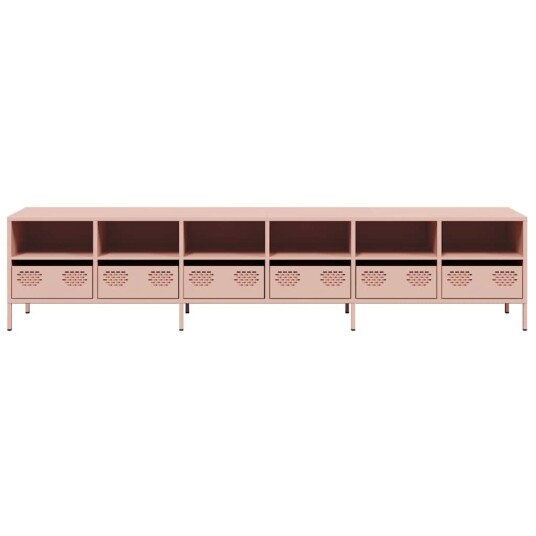 TV benk rosa 202x39x43,5 cm kaldvalset stål