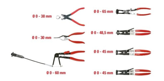 Ks Tools Tangsett 7 deler Krom-Molybden-Stål med Plastkoffert