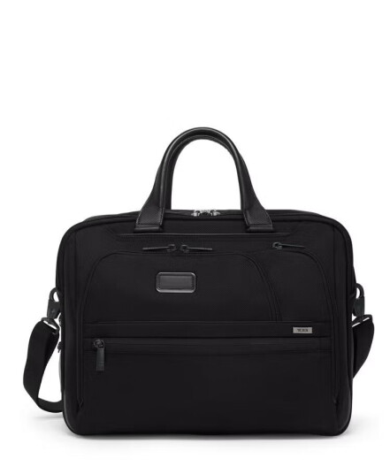TUMI Alpha 4 Expandable Medium Briefcase Black