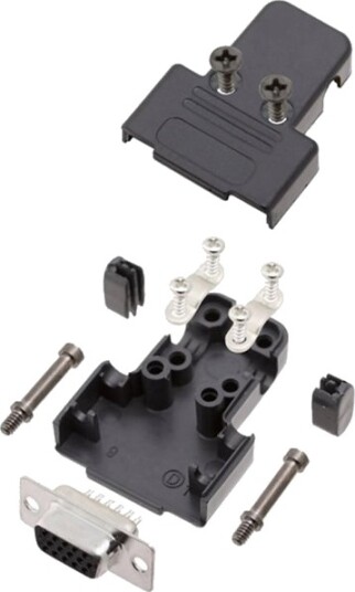 Encitech Tri-P-09-Hds15-K 6355-0068-11 D-Sub-Hus Polantall: 15 Plast Metallisert Sort 1 Stk