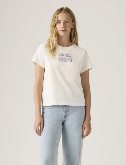 Levi"s® Gr Favorite Tee Rhinestone Eag   Cream   L
