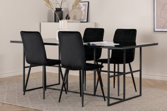 Venture Home Spisebord Leif med 4 stk Windu Lyx Spisestol