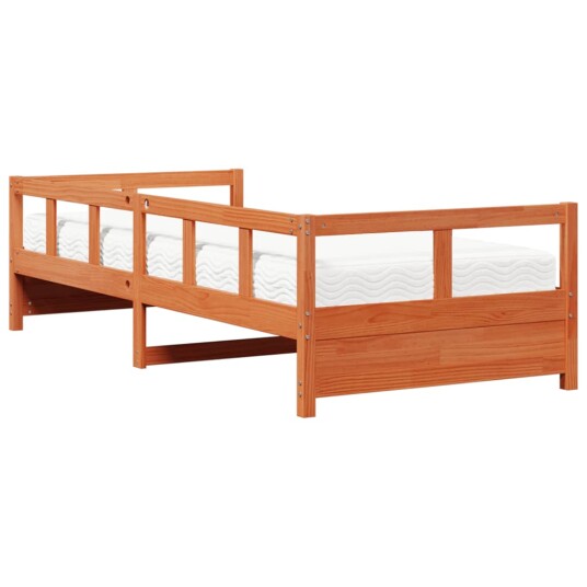 Dagseng med madrass voksbrun 80x200 cm heltre furu