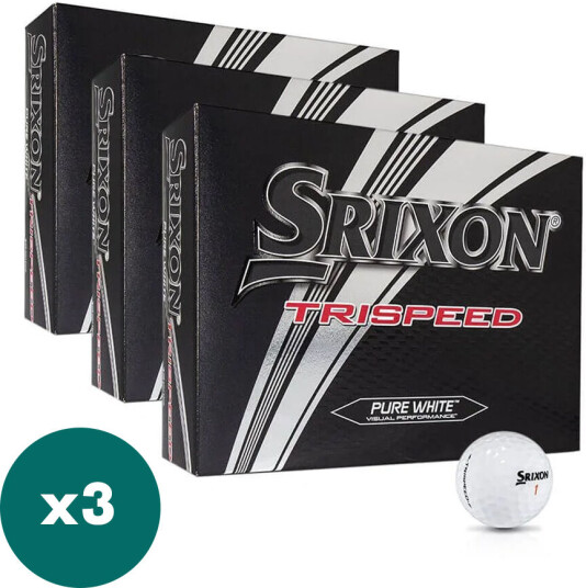 Srixon Trispeed 4 3-Lags Golfball Hvit 3 Dusin