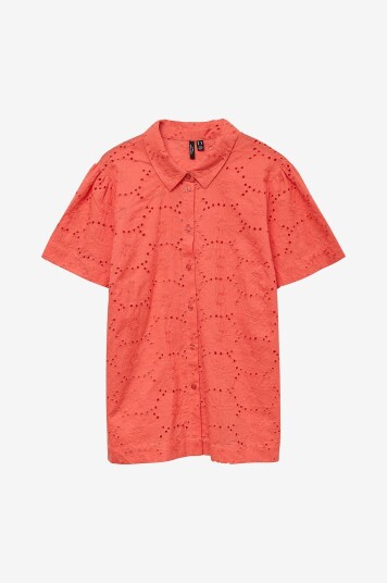 Vero Moda Curve - Skjorte vmcHay New SS Shirt Wvn Cur - Rosa