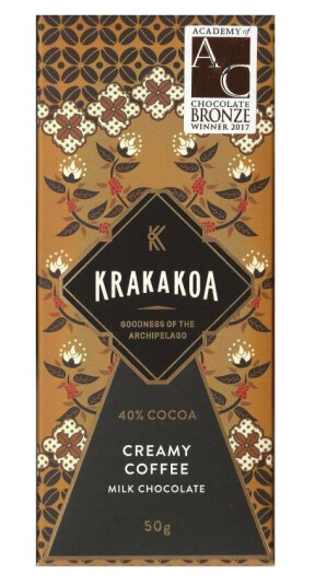 Krakakoa Dark Milk Chocolate & Coffee 40% Craft Chocolate Bar Krakakoa Dark Milk Chocolate & Coffee 40% Craft Chocolate Bar