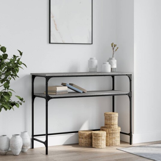  Konsollbord grå sonoma 100x35,5x75 cm konstruert tre 8720845419998