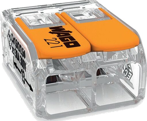 Wago Koblingsklemme 221-612 Med Åpner Transparent 2-Leder Wago Koblingsklemme 221-612 Med Åpner Transparent 2-Leder