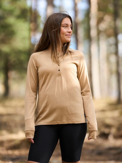 Bergans Lysebu Wool Henley Women Beige XL