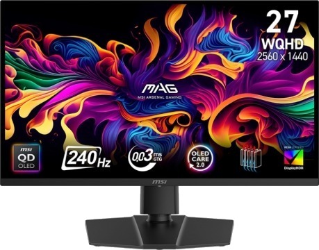 MSI MAG 271QP QD-OLED 27" gamingskjerm 2560x1440 240Hz 0.03ms HDR400 MSI MAG 271QP QD-OLED 27" gamingskjerm 2560x1440 240Hz 0.03ms HDR400