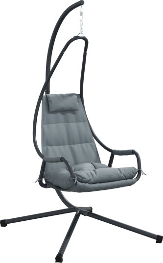 vidaXL Hengende eggeformet stol Antrasitt 94 x 107 x 196.5 cm Stål