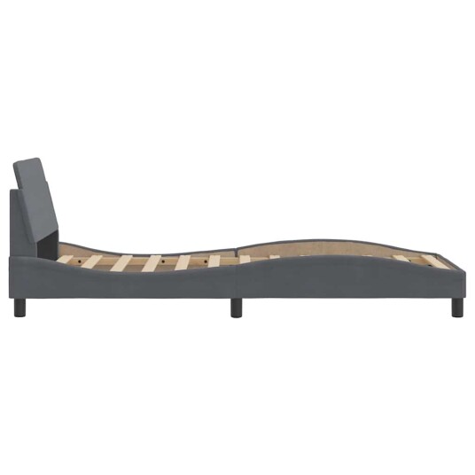  Sengeramme med hodegavl mørkegrå 90x190 cm fløyel 8721012268593