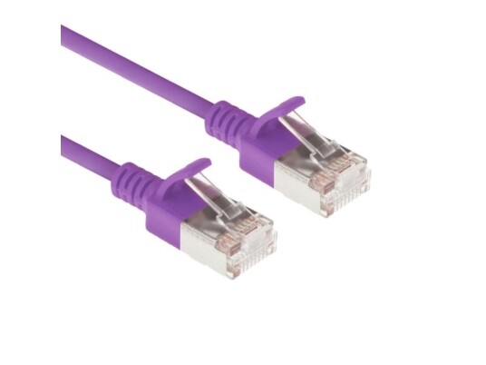 Act Purple 0.5 Meter Lszh U/Ftp Cat6a Datacenter Slimline Patch Cable Snagless With Rj45 Connectors Dc7300