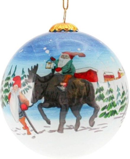 Br. Flaarønning Julekule Håndmalt Nisse Og Elg