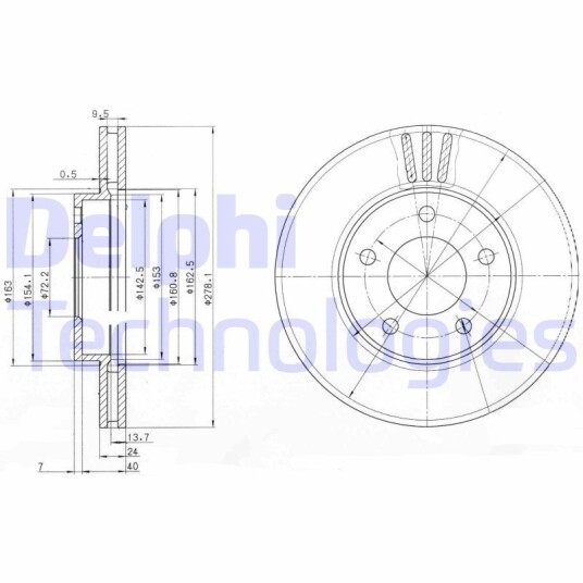 Bremseskive DELPHI BG3792 Bremseskive DELPHI BG3792