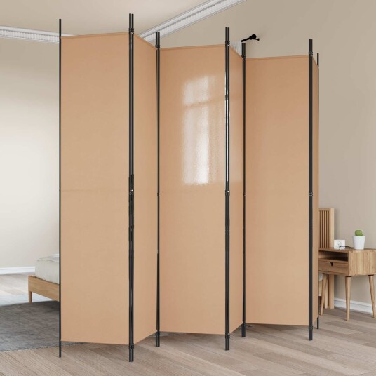 vidaXL 6-Panels Romdeler Beige 300 x 220 cm Stoff