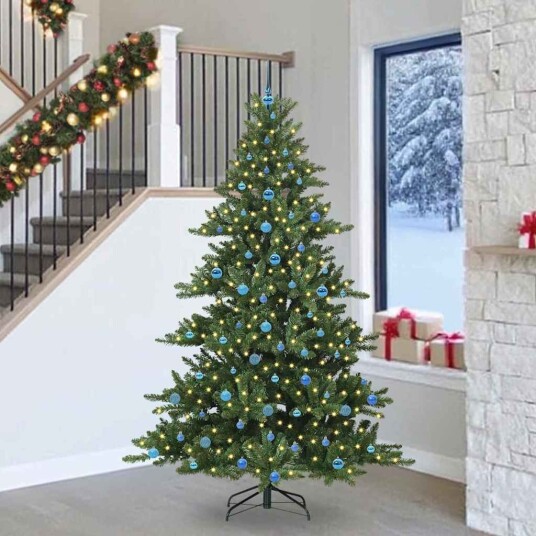  Kunstig sammensatt juletre med 300 LED med stativ 240 cm PVC