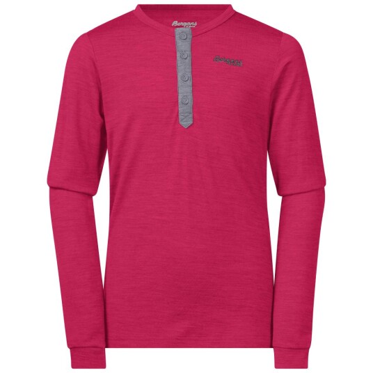 Bergans  Kids Myske Wool Shirt   12709 Dk Sorbet Mel/SolidDkGrey 128