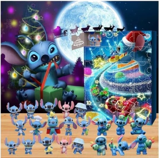 2026 Jule Stitch Leker Adventskalender 24 Dager Jule Nedtellingskalender Figurin Leker for Gutter og Jenter Julegaver