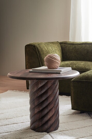 Ellos Home Sofabord / sidebord Snurr Ø 60 cm Brun