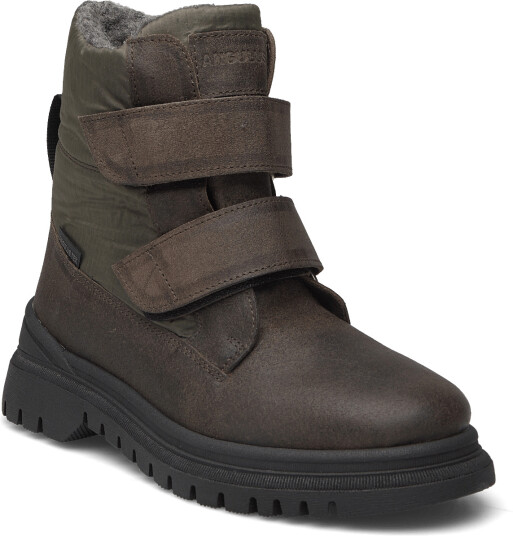 ANGULUS Boots Flat With Velcro Khaki green 34 ANGULUS Boots Flat With Velcro Khaki green 34