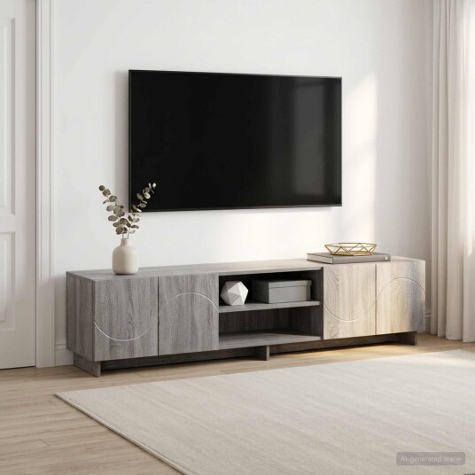 vidaXL TV benk 179,5 x 34,5 x 40 cm Grå Sonoma Konstruert tre