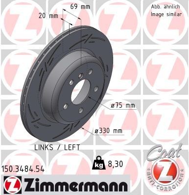 Bremseskive ZIMMERMANN 150.3484.54