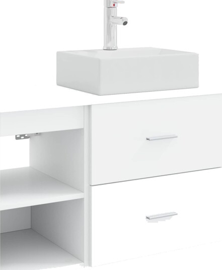  Baderomsinnredningssett 2 pcs Hvit Konstruert tre