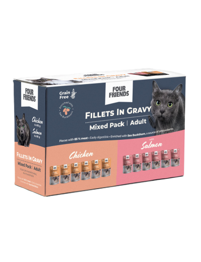 Fourfriends Kattemat Adult i Gravy Mix 12-pack