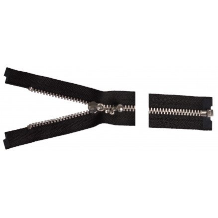 YKK Delbar Glidelås Aluminium 35cm 4mm Svart