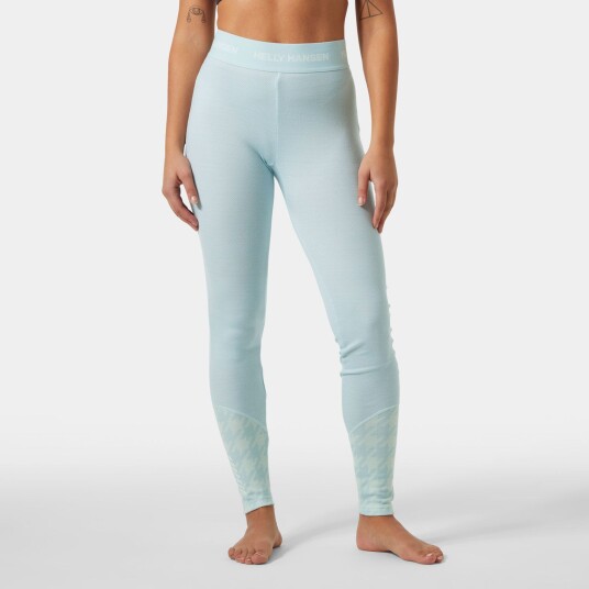 Helly Hansen Dame Lifa Merino Mellomvekt Stilongs Med Mønster Blå M BlåM