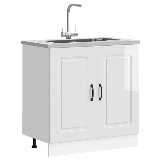 Vask underskap Kalmar høyglans hvit 80x46x81,5cm konstruert tre 8721158417954 Vask underskap Kalmar høyglans hvit 80x46x81,5cm konstruert tre 8721158417954