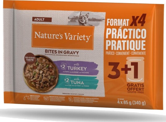 Nature’S Variety Våtfôr Nature'S Variety Biter I Saus Med & Tunfisk Kalkun 44 X 85 G