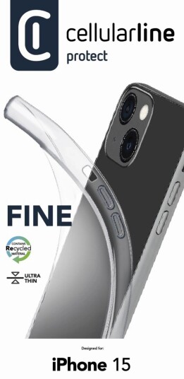 CellularLine Gummideksel iPhone 15 - Gjennomsiktig