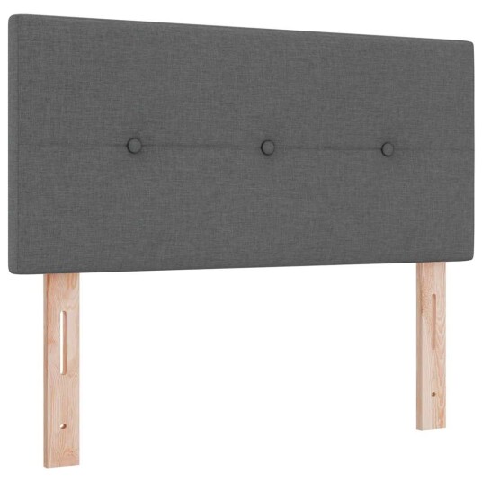 Box Spring Seng med Madrass Mørk Grå 90x190 cm Stoff