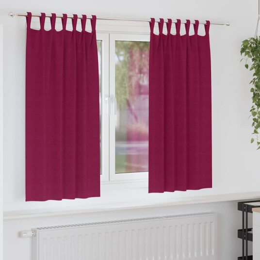 Gardiner med gardiner 2 pcs Vinrød 175x140cm Polyester