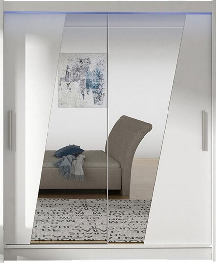 Leila Garderobe + LED - Hvit