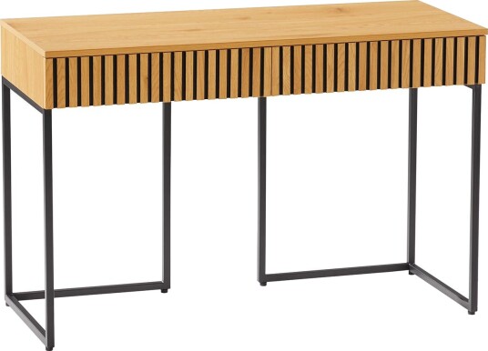 Skrivebord HOME4YOU Hampton 120x50x79 cm melamin med eikebark - eikebark / svart