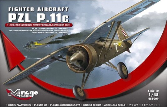 Mirage 481009 PZL P.11c Modellfly Byggesett 1:48