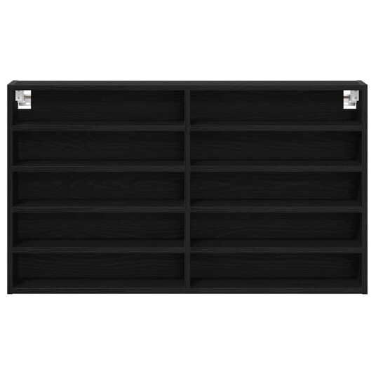 Vitrine Skap Svart Eik 100x15x58 cm Konstruert Tre
