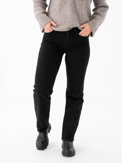 Only Blush Mid Straight Denim Sort L/30