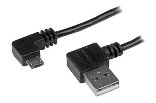 StarTech Micro-USB Kabel 1m med Rettvinklet Kontakt USB A til Micro B Svart