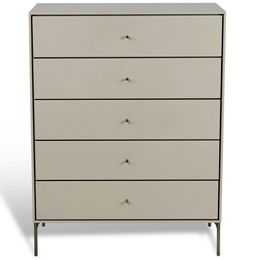 Mavis Volt Kommode 5 Skuffer Beige/Rustfritt Stål