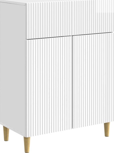 Serviesskap Høgglans hvit 66 x 34,5 x 90 cm Konstruert tre