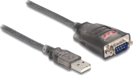 Delock Nettverksadapter Usb Rs-232 Svart Gjennomsiktig