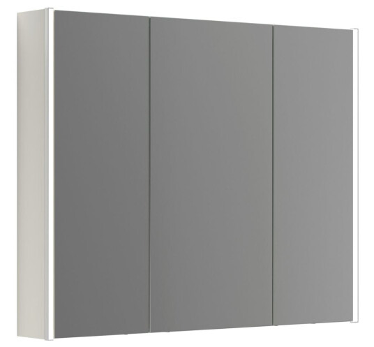 Dansani Ambi Speilskap med LED-lys 100x14,5x80 cm Hvit matt lakk